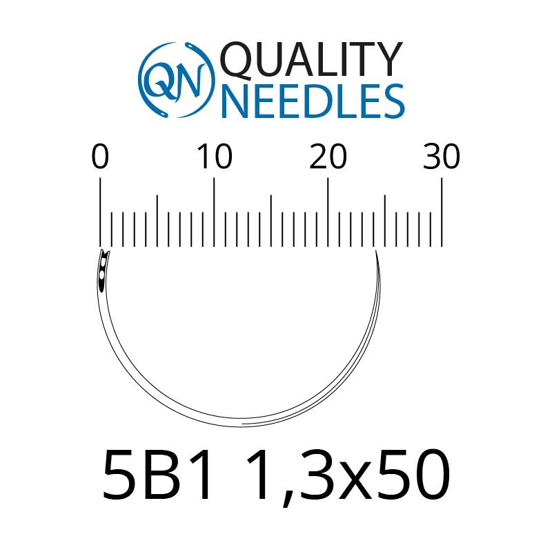 Голки хірургічні ріжучі, 5/8, пружинне вушко, розмір 1,3х50 мм, 10 шт.